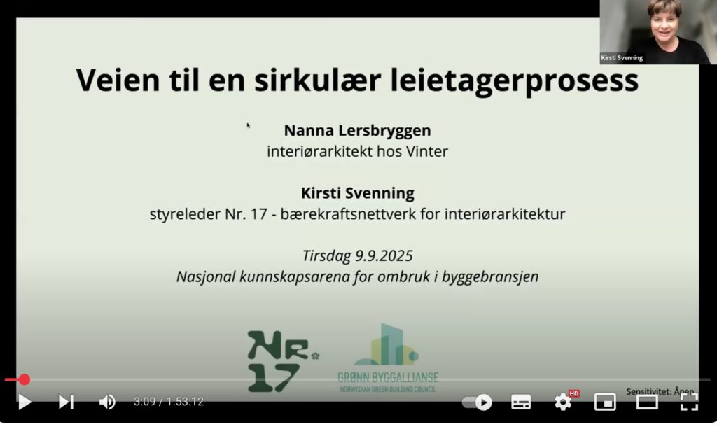 Nr. 17 på Nasjonal kunnskapsarena for ombruk i byggebransjen
